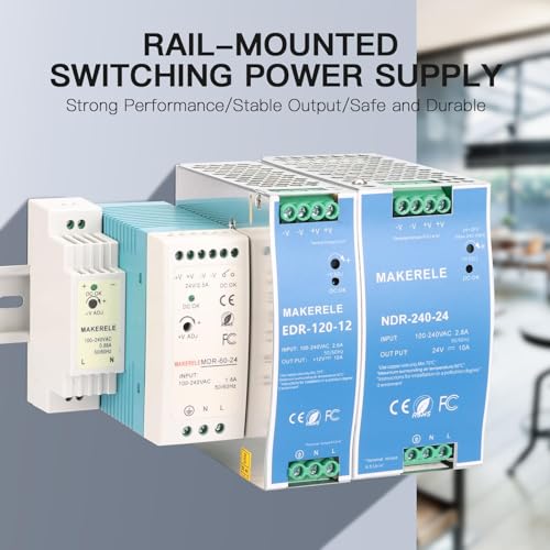 MAKERELE 15W 24V DR AC to DC Slim DIN Rail Power Supply - style: 15W-24V