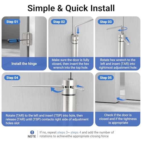 2 Pack Self Closing Door Hinges 3.5 Inch, Satin Nickel Spring Loaded Hinges with 5/8" Radius Corner, Adjustable Tension Auto Close Hinge for Exterior & Interior Doors (Garage, Front, Back) - size: 3.5 Inch