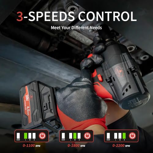 AEROPRO TOOLS Cordless Impact Wrench Kit, 1290 Ft-Lbs Cordless Drill