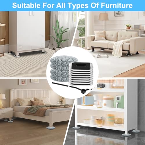 New Upgrade Furniture Sliders: Multi-Surface 3-in-1 Furniture Movers Slider - size: 4.3in 8+4+1Pack