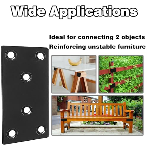 50‑Pack Flat Metal Brackets, 4" 304 Stainless Steel Brackets - size: 50PCS-4''Flat Plates