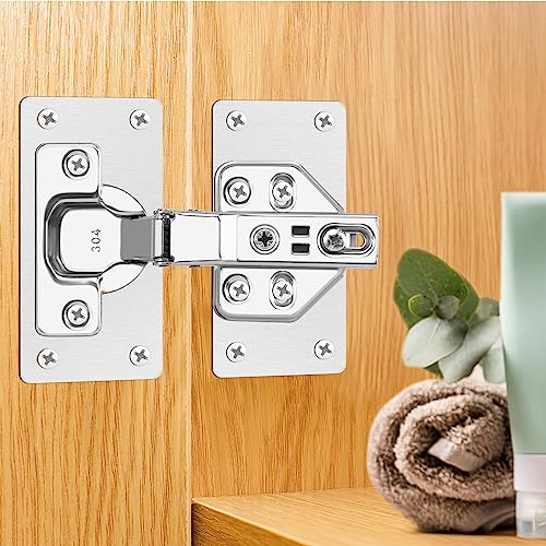 12-Pack Cabinet Hinge Repair Kit - Hinge Fixing Plates for Kitchen, Cupboard, Locker, Cabinet Doors