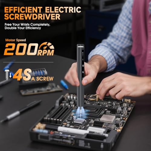 Mini Electric Screwdriver,Cordless Precision Small Screwdriver Set - color: 50 Black
