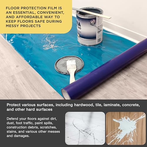 Dura-Gold Floor Protection Film, 36-inch x 100-foot Roll, Clear Plastic - size: 36-inch-x-100-feet