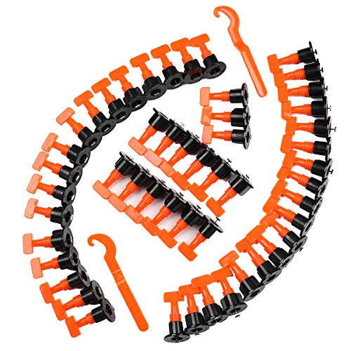 Tile Leveling System Kit Reusable 50pcs Tile Leveler Spacers with 2 Special Wrenches Plastic Flat Ceramic Tile Adjuster Floor Wall Building Tools - color: Non-replaceable Steel Needle