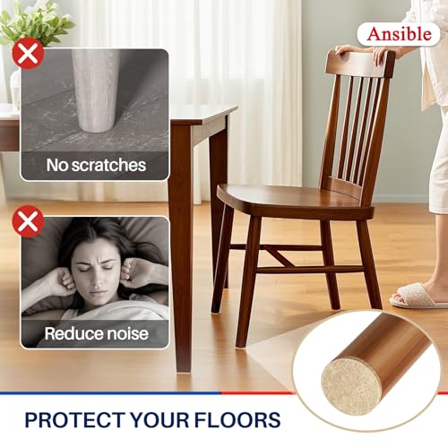 Ansible Felt Furniture Pads Chair Leg Floor Protectors 1" 60PCS - size: 60 PCS 1" Beige, Round