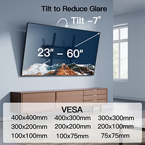 PERLESMITH Tilting TV Wall Mount Bracket Low Profile for Most 23-60 inch LED LCD OLED, Plasma Flat Screen TVs with VESA 400x400mm Weight up to 115lbs, Fits 16" Wood Stud (Pack of 2) - size: 23-60" Tilt TV Wall Mount (Pack of 2)