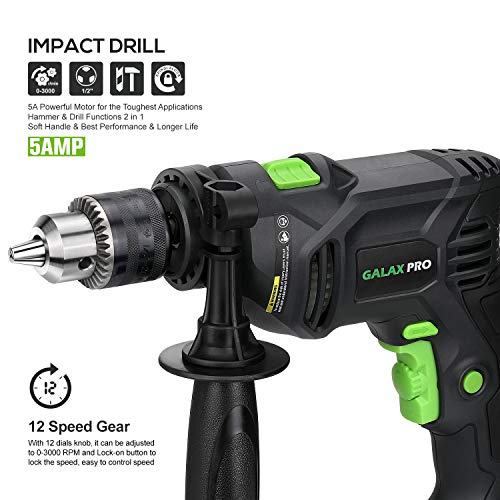 GALAX PRO 5Amp 1/2-inch Hammer Drill with 105pcs Accessories - style: Hammerdrill with 105pcs Accessories