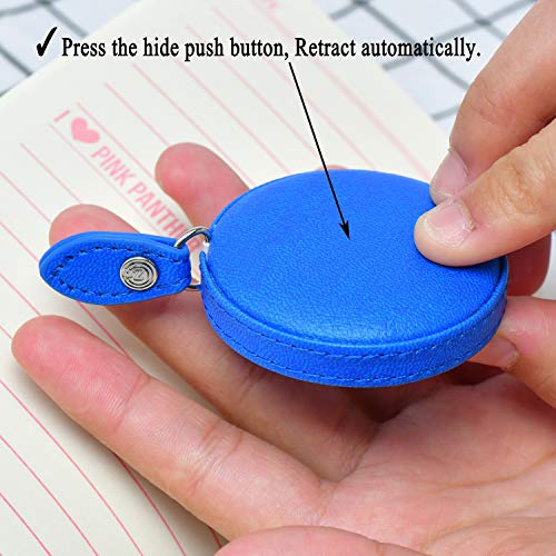 Sewing Tape Measure, Medical Body Cloth Tailor Craft Dieting Measuring Tape, 60 Inch/1.5M Dual Sided Retractable Ruler with Push Button Round(1 Pack, Blue) - color: Blue 1 pack