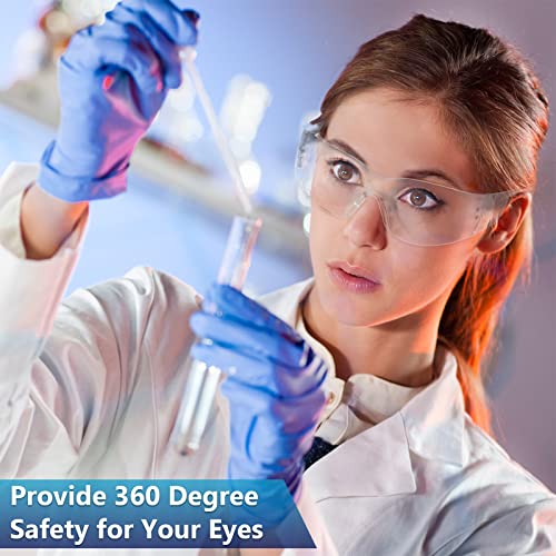 Yunsailing 96 Pairs Clear Safety Glasses Bulk Adult Safety Goggles Unisex Eye Protection Glasses Impact Resistant Protective Eyewear