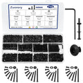 710PCS M3 Screw Assortment Kit, M3x6/8/10/12/16/20/25/30mm M3 Screw Kits | 10.9 Grade Alloy Steel Metric Hex Button Head Cap Screws, Nuts and Flat Washers, Black Zinc Plated Screw Set for 3D Printing - size: M3