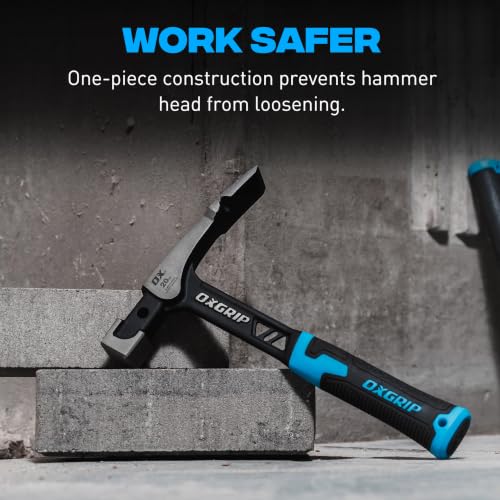 OX Pro Brick Hammer 20 oz - One-Piece Steel, Anti-Vibration - size: 20-oz, Brick Hammer