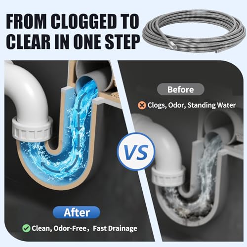 Upgraded 87597 1/2-Inch x 75-Feet C-45IW Solid Core Cable, Compatible with RIDGID K-3800, K-400 & More, Inner Core Cable for Home Drain, Drain Cleaning Equipment, Steel Pipe Snake for Drain Cleaning