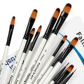 Falling in Art 12 PCS Professional Filbert Paint Brushes Set - size: 12 Pcs Filbert Nylon