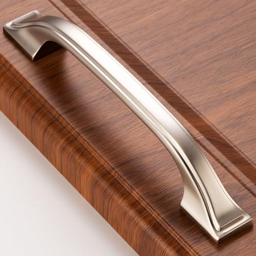 Brushed Nickel Cabinet Pulls 3-3/4 Inch Drawer Pulls 10 Pack 8222 - color: Brushed Nickel, size: 3-3/4 Inches, style: 10 Pack Arch Pull