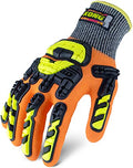 Ironclad KONG Cut Resistant Chemical Impact Glove; TRP Impact Protection, Nitrile Coating, A6 Cut Resistant, Sized S, M, L, XL, XXL, XXXL, KCHA5-05-XL, Orange, X-Large (Pack of 1) - size: X-Large (Pack of 1)