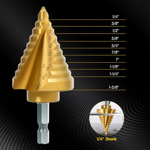 Titanium Step Drill Bit - 4241 HSS Step Bit with Two Spiral Grooved - color: 1Pcs Spiral