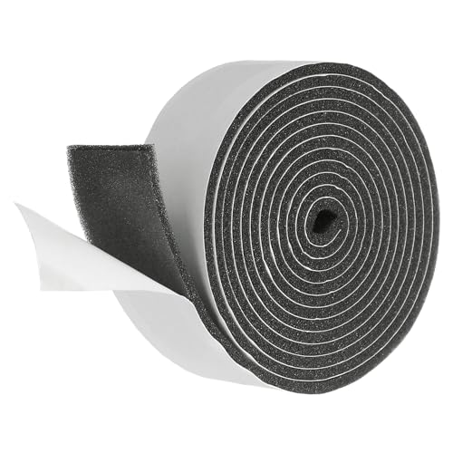 uxcell Weather Stripping Door Seal, 1-3/16" x 1/8" x 6.5 Ft Adhesive Foam Tape Seal Soundproof Insulation Strips for Door Frame Window Gaps (1 Roll, 6.5 Feet) - size: 1-3/16" x 1/8" (6.5 Ft)