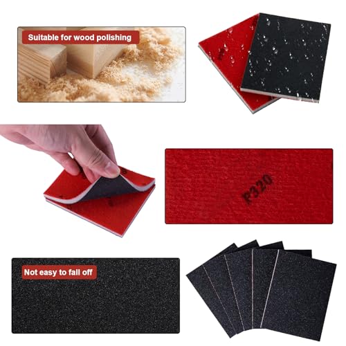 22 Pcs Sanding Sponge 1500 Grit Sandpaper Assortment, Washable & Reusable Sanding Blocks for Wood, Metal, Drywall, Glazing, Wet Dry Sandpaper for Smooth Finishing - size: 1500 Grit