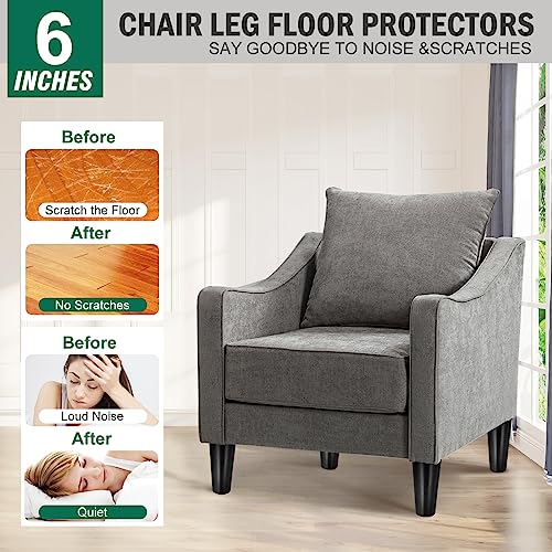 FoDau770 Rubber Wood Legs 6", Straight Taper, 5/16"-18 Thread, Black, 4pcs | Wood Couch legs - Mid Century Sofa Legs - Furniture legs Replacement for Cabinet Dresser Chair Ottoman - color: Black, size: 6 Inch - Straight (90°)