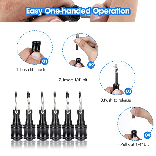 FACAINCXS Bit Holder 1/4 inch Hex Shank Screwdriver Bits Holder Extension Bar Keychain Screw Adapter Drill Change Hand-held Screwdrivers Drill Bits Holder Portable (Black) - color: A2-sct