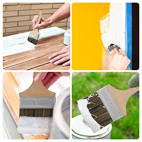 Genixart Double Thick Chip Paint Brush, Wood Stain Brush for Fence, 3 Inch