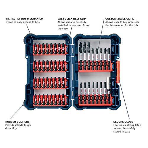 BOSCH SDMS48 48-Piece Assorted Impact Tough Screwdriving Custom Case System Set for Screwdriving Applications - size: 48-Piece Set, style: Screwdriving