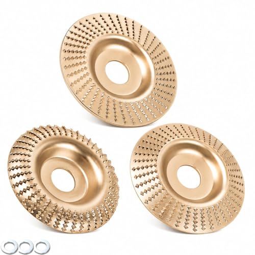 3pcs Wood Sanding Disc for Angle Grinder, Tungsten Carbide Grinding Discs