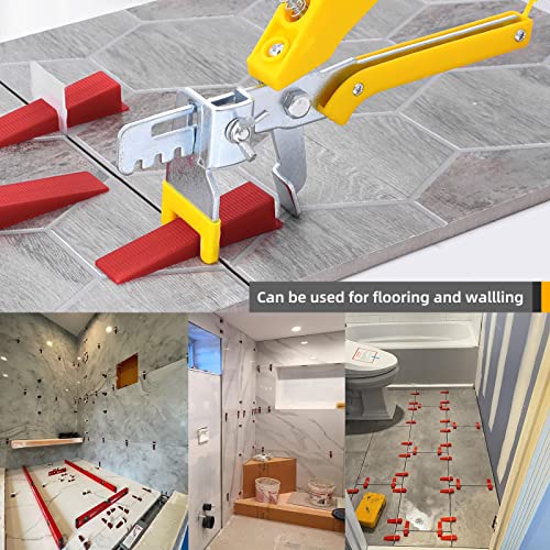 Tile Leveling System 1000-Piece Tile Leveling Spacer Clips and 300-Piece Reusable Wedges Tile Leveler Tool Set for Ceramic Tile and Stone Installation (1/16 Inch) - size: 1/16 inch
