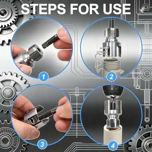2026 New Pipe Thread Cutting Tool, Internal & External Pipe Threading Tool, PVC Pipe Threader for 1/2", 3/4", 1" Sizes PVC Pipes Suitable for All Electric Drills (3PCS)