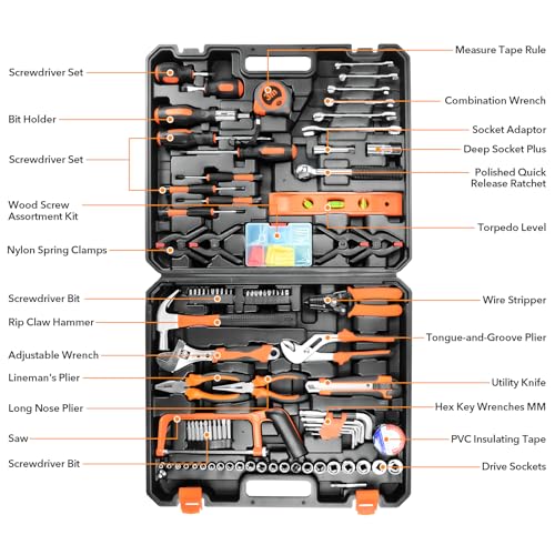 157PCS Home Auto Repair Hand Tool Kit Plastic Storage Tool Box - color: GJX157S