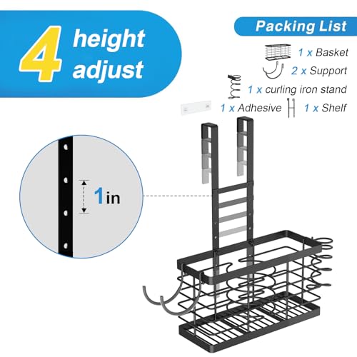 Sevenblue 2026 Upgraded 3-in-1 Universal Hair Tool Organizer, L Size, Black - color: L-Black