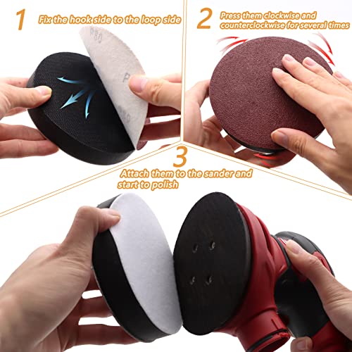 3 Pack 5 Inch Interface Pads - Foam Sanding Pads for Orbital Sander - size: 5 inch - 3 Pack