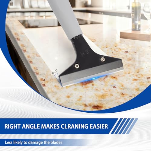 Floor Scraper Heavy Duty Long Handle,61in 4"Razor Blade Floor Scraper Adjustable with 10PCS Extra Metal Blades Paint Scraper for Cleaning Stickers Gum Glass Wall Tile Linoleum Stove Top
