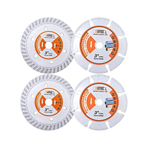 Diamond Saw Blades - BGTEC 3"/75mm Cut-Off Wheel for Metal Concrete Angle Grinder, 4pcs - style: Metal+Concrete