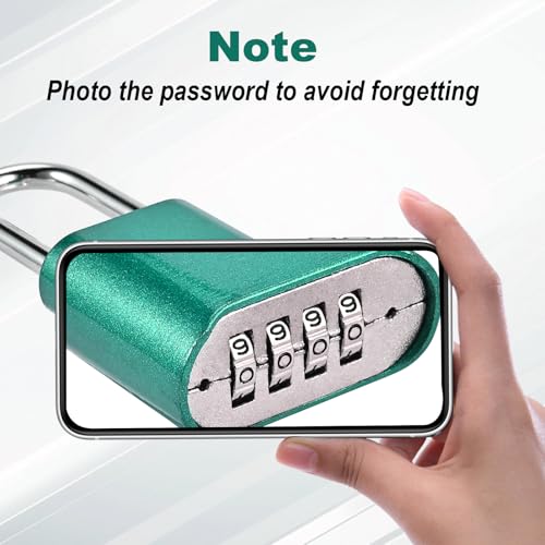 Faburo 2pcs Combination Lock, 4-Digit Heavy Duty Combo Lock - color: 2pcs-Long-Green