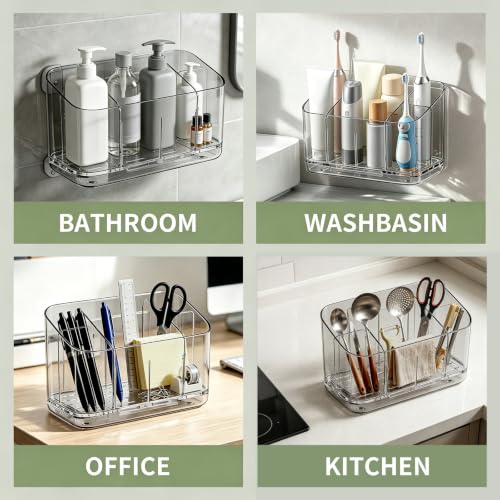 Electric Toothbrush Holder Wall & Counter, No-Drill, 5-Slot