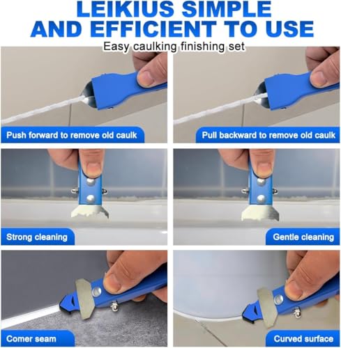 3 in 1 Silicone Caulking Tool, High Quailty Grout Removal Tool and Sealant Finishing Scraper with Stainless Steelhead, Caulk Remover Tool Kit for Window, Kitchen, Floor, and Sink Joint - style: Professional Tool Kits