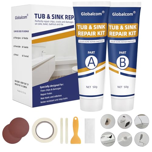 Tub Repair Kit White, Fiberglass Shower tub and Porcelain Sink Repair Kit