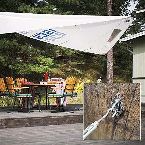yofit Shade Sail Hardware Kit 5 inch for Triangle Rectangle Sun Shade Sail Installation, 304 Grade Stainless for Garden Outdoors, 80 Pcs - size: 5 inch 80 pcs