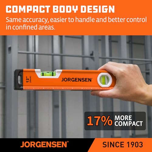 JORGENSEN 3-Piece Non-Magnetic Aluminum Spirit Level Set for Construction - size: 48"+24"+12" (Non-Magnetic, No LED)