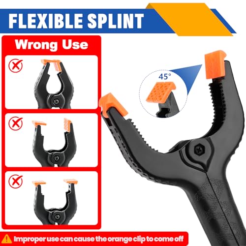 20 Pack 6 inch Plastic Spring Clamps, Black Heavy Duty Clips - size: 6in-20P