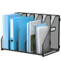 MINDEPOT Desk File Organizer Folder Holder with 5 Vertical for Office Black - color: Black