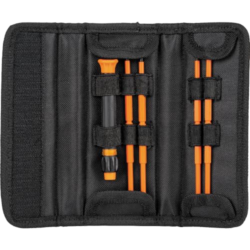 Klein Tools 32584INSR Precision 8-in-1 Screwdriver Set with Case, 1000V Rated Insulated Set with Phillips, Slotted and Tamperproof TORX Bits - style: 8-in-1 Precision
