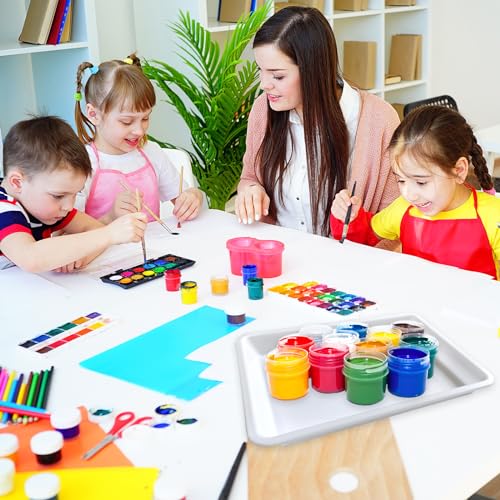 10PCS Plastic Art Trays,White Activity Tray,Crafts Organizer Tray,Serving Tray for Home,School,Kids,DIY Projects,Painting,Beads