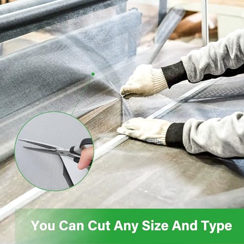 Window Screen Replacement Kit 32 Inch X 132 Feet Durable High Hardness Nanofibers Roll Screen Mesh Window Screen Repair Kit Black for Any Door and Window - size: 32 Inch×132 Feet