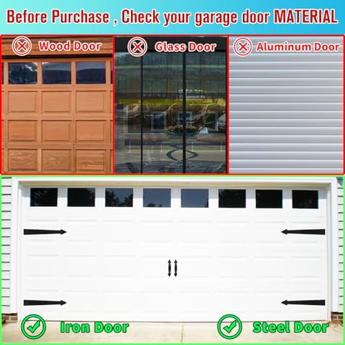 Classics Magnetic Garage Hardware - 4 Hinges + 2 Handles for Iron Doors - style: Classic