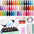VANREESA 42 Pcs Gel Nail Polish Kit with U V Light 24 Colors Gel Polish Nail Set Glossy & Matte Top Coat Complete Nail Kit with Manicure Tools for All Seasons Gifts for Women Girls - color: Classic & Stylish Collection