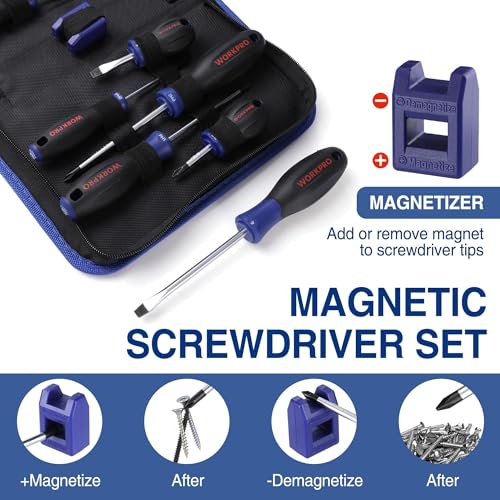 WORKPRO 10-Piece Magnetic Screwdriver Set with Pouch
