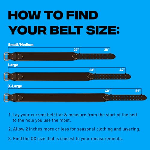 OX Carpenter Tool Belt + Pouches - Leather Tool Belts For Men - Size L - color: Carpenter Belt, size: Large